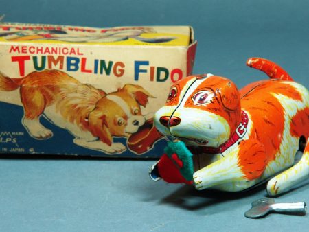 Vintage Alps Japan Tin Wind Up Fido the Dog Hot on Sale