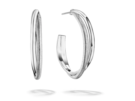 Judith Ripka Sterling Silver Eternity Round Hoop Earring Online now