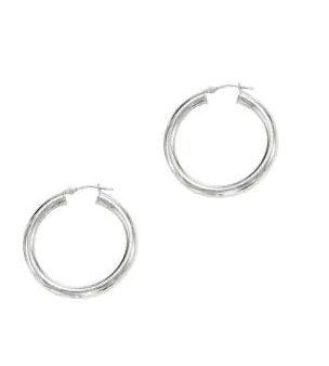 14K White Gold 4x30mm Hoop Earring Sale