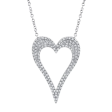 14k Gold 0.31Ct Diamond Heart Necklace, Available in White, Rose and Yellow Gold For Cheap