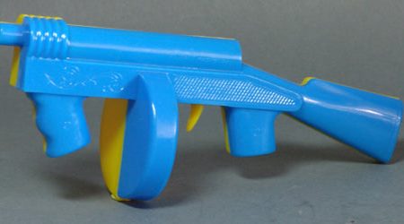 Vintage Blue Toy Sub Machine Gun Clicker Fashion