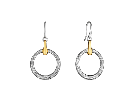 Judith Ripka Sterling Silver with 18K Yellow Gold Vienna Braided Earring Online