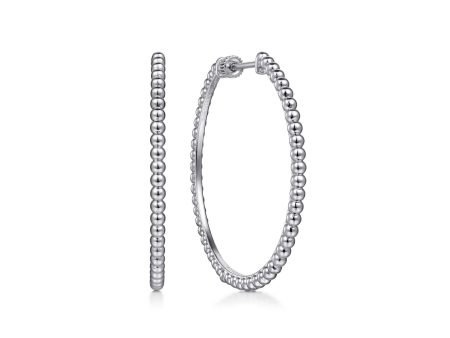 Gabriel Sterling Silver 40mm Bujukan Beaded Hoop Earring Hot on Sale