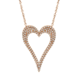 14k Gold 0.31Ct Diamond Heart Necklace, Available in White, Rose and Yellow Gold For Cheap