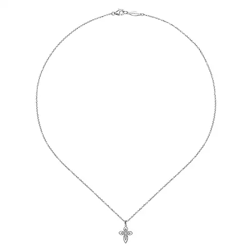 Gabriel Sterling Silver 0.03 Carat Diamond Cross Pendant Online now