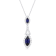 14k White Gold 0.53Ct Sapphire, 0.17Ct Diamond Pendant For Cheap