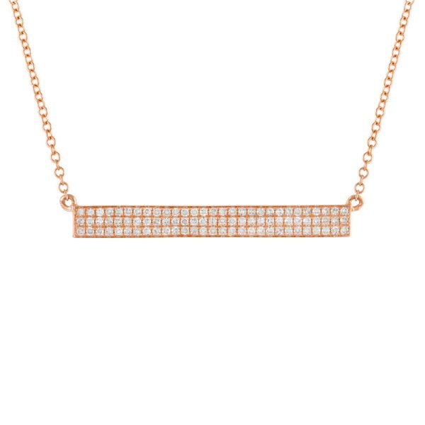 14k 0.26 Carat Diamond Bar Necklace, Available in White, Rose and Yellow Gold Cheap