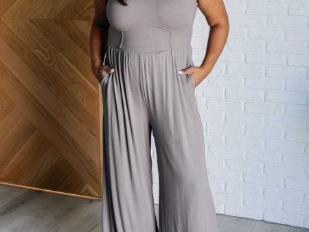 Hilary Wide Leg Jumpsuit in Grey Fashion