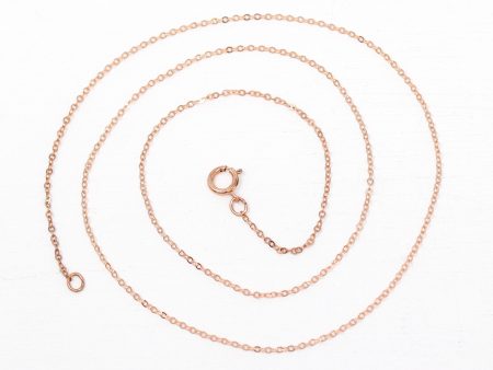 14k Rose Gold Filled Chain - 18 Inch 14 20 GF Necklace - 1.2 mm Flat Dainty Cable Chain Spring Ring Clasp - Pink GF 18  New Jewelry Supply Sale