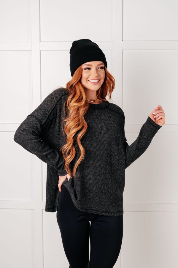 Basic Necessity Ribbed Top in Black Online Sale