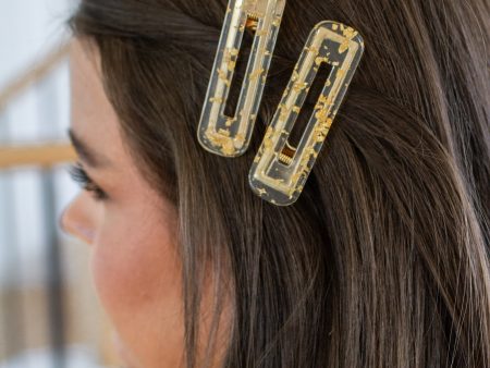 Double Trouble 2 Pack Hair Clip in Gold Leaf Online Hot Sale