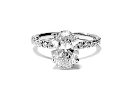 14k White Gold Center 2.03Ct F VS1 IGI with 0.56Ct sides Including Hidden Halo All Lab Grown Diamonds For Discount