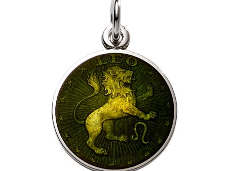 Sterling Silver Enamel Leo medal 3 4 -19mm-nickel size Fashion