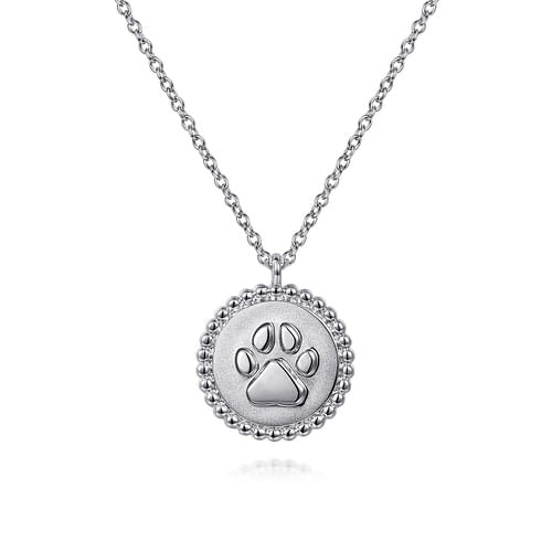 Sterling Silver Bujukan Paw Print Pendant Necklace Fashion