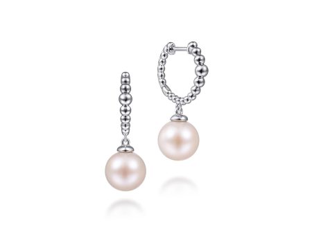 Gabriel Sterling Silver Pearl Drop Huggies Earring Hot on Sale