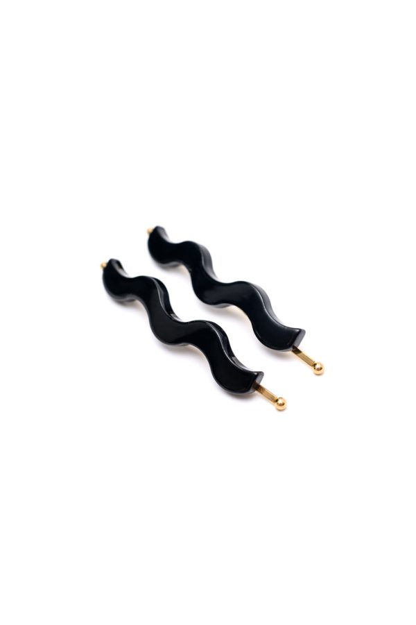 Sleek Waves Hair Clip in Black Fashion