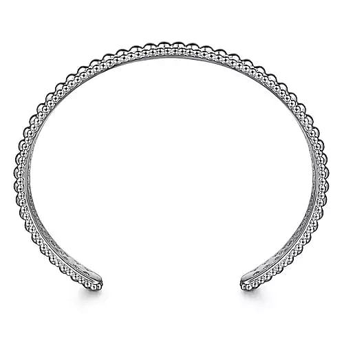 Sterling Silver Bujukan Beaded Open Bangle Hot on Sale