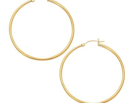 14k Yellow Gold 2.0x45 mm Hoop Earring Supply