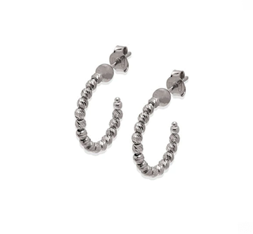 Sterling Silver 15MM Hoop Earring, available in Rhodium Plate and Gold Plated For Discount