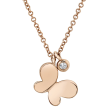 14k Gold 0.02Ct Diamond Butterfly Charm Necklace, Available in White, Rose and Yellow Gold For Discount