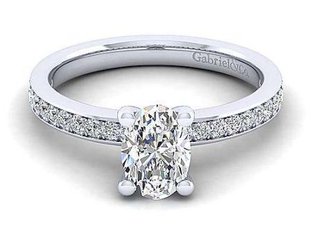 14k White Gold 1.00Ct, F, SI2 GIA, 0.23Ct mele Sale