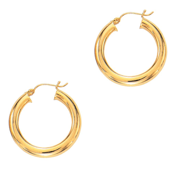 14K Yellow Gold 4.3 Grams 5x30mm Hoop Earring Cheap