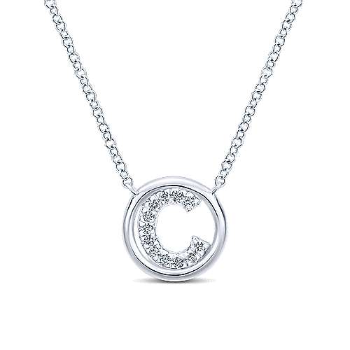 Gabriel 14k 0.07 Carat Diamond Initial Pendant, Available in White, Rose and Yellow Gold Sale