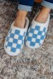 Checked Out Slippers in Blue Sale