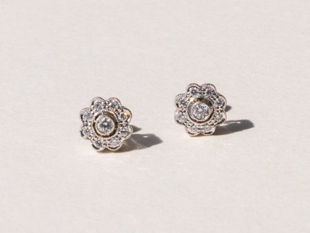 Flora Diamond Stud Earrings For Cheap