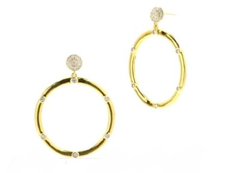 Freida Rothman Sterling Silver with 14k Gold Open Drop Earring Hot on Sale