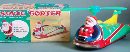 Vintage Japan Battery Operated Santa Copter Cheap