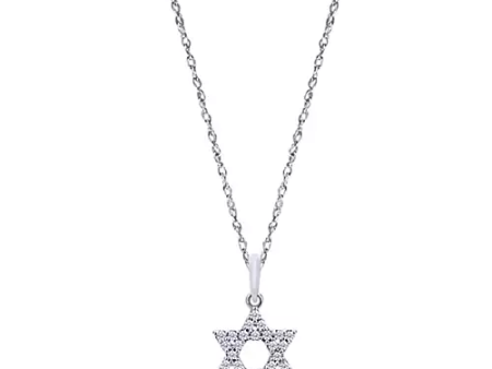 Gabriel 14K White Gold 0.16 Carat Diamond Star Necklace Online now