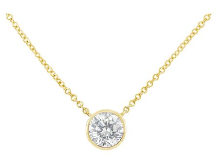 14k Gold 0.20Ct Diamond Bezel Set Necklace, available in White and Yellow Gold Online Hot Sale