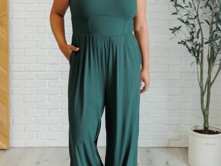 Hilary Wide Leg Jumpsuit in Green Online