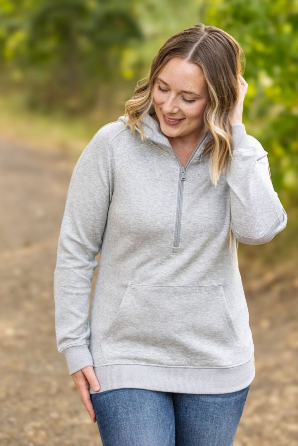 Scuba HalfZip Hoodie - Light Grey Hot on Sale