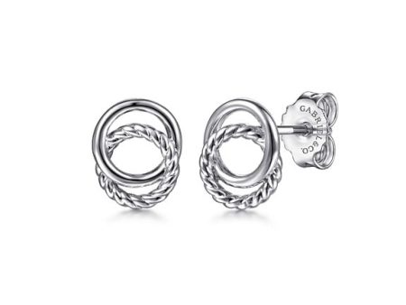 Gabriel Sterling Silver Twisted Rope Double Circle Stud Earrings Online