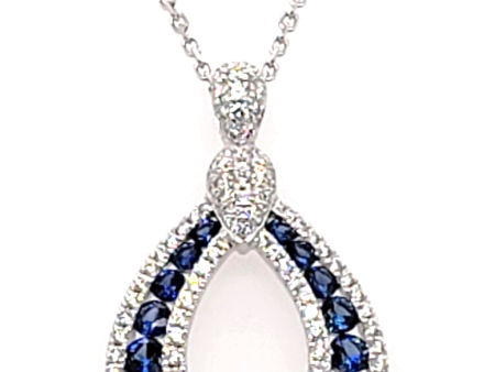 18k White Gold 1.10Ct Sapphire, 0.53Ct Diamond Pendant Online Hot Sale