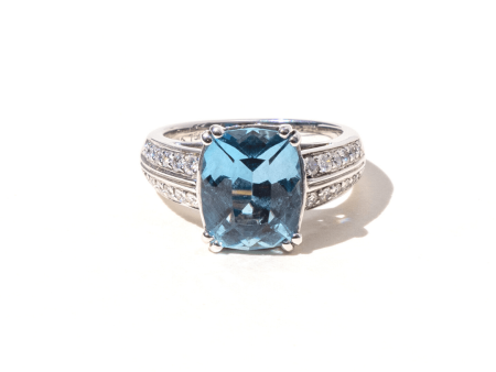 Camila Cushion Cut Aquamarine Ring Discount