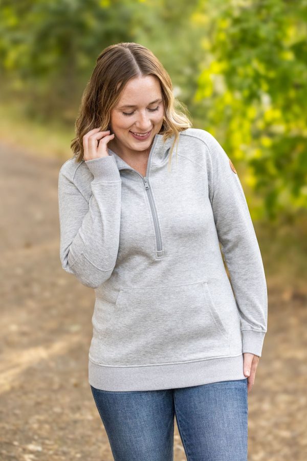 Scuba HalfZip Hoodie - Light Grey Hot on Sale