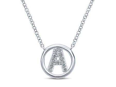 Gabriel 14k 0.07 Carat Diamond Initial Pendant, Available in White, Rose and Yellow Gold Sale