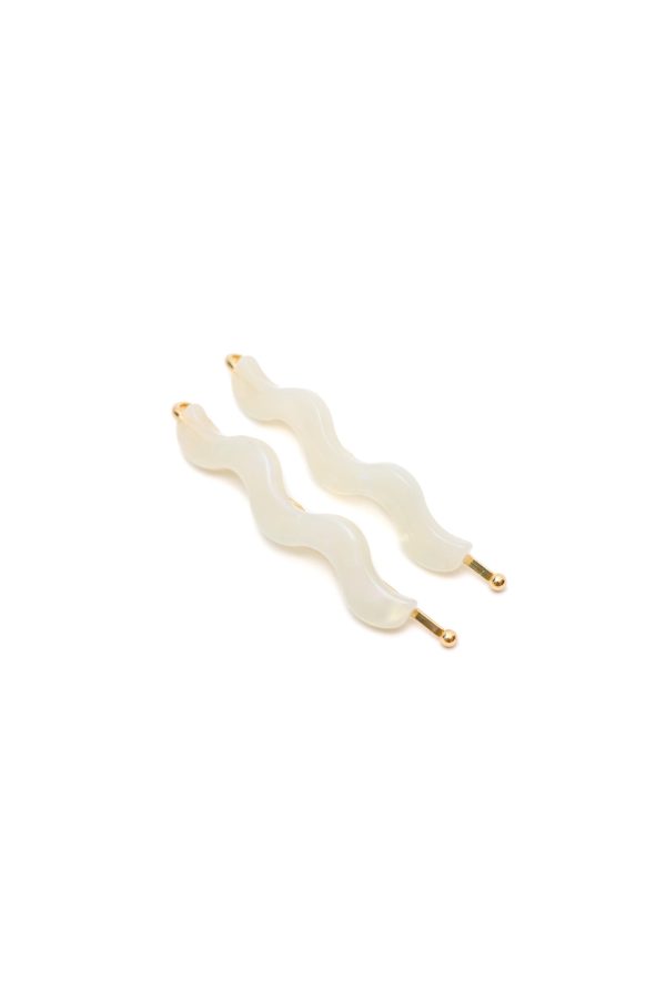 Sleek Waves Hair Clip in White Tortoise Hot on Sale