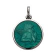 Sterling Silver Enamel Cherub Round Medal Hot on Sale