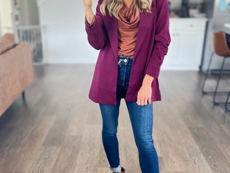 Magic 3 4 Blazer in Wine Fashion