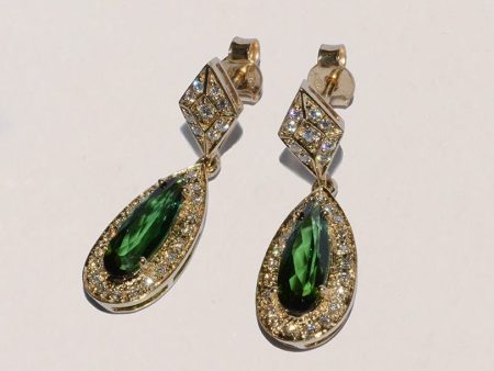 Scarlett Tourmaline Diamond Drop Earrings Supply