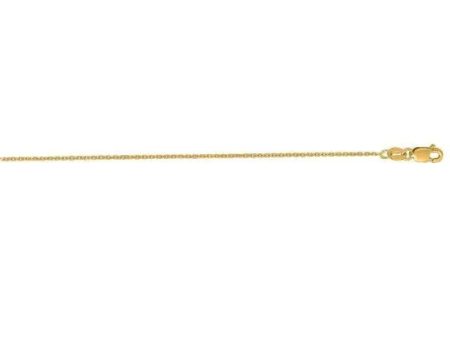 14K Gold 1.1mm Diamond Cut Cable Chain with Lobster Clasp, available in White and Yellow Gold For Cheap