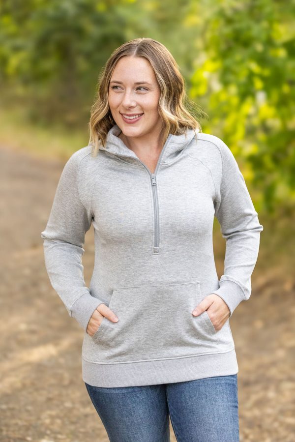 Scuba HalfZip Hoodie - Light Grey Hot on Sale