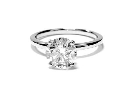 14k White Gold 1.70 Ct F SI2 GIA, 0.11 Ct Hidden Halo Engagement Ring Discount