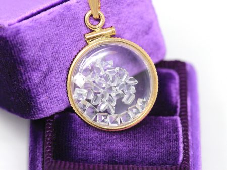 White Topaz Shaker Locket - Handcrafted Modern 14k Yellow Gold Filled Clear Pendant - Genuine Gemstones 2.5 CTW Colorless Square Cut Jewelry Cheap