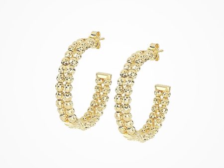 Sterling Silver 25MM Double Row Crystal Hoop Earring, available in Rhodium and Gold Plate Discount