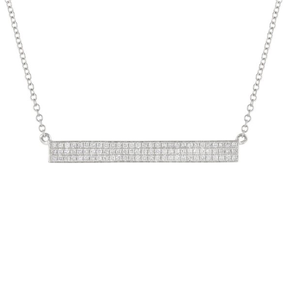 14k 0.26 Carat Diamond Bar Necklace, Available in White, Rose and Yellow Gold Cheap